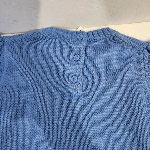 Janie and Jack blue cable knit balloon sleeves sweater size 7 - Picture 6 of 9